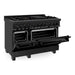 ZLINE 48 In. 6.0 cu. ft. Range with Gas Stove and Gas Oven in Black Stainless Steel with Brass Burners, RGB-BR-48