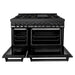 ZLINE 48 In. 6.0 cu. ft. Range with Gas Stove and Gas Oven in Black Stainless Steel with Brass Burners, RGB-BR-48