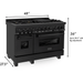 ZLINE 48 In. 6.0 cu. ft. Range with Gas Stove and Gas Oven in Black Stainless Steel with Brass Burners, RGB-BR-48