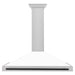 ZLINE 48 In Autograph Edition DuraSnow® Stainless Steel Range Hood with White Matte Shell and Matte Black Handle, KB4SNZ-WM48-MB