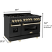 ZLINE 48 in. Autograph Edition Gas Range in Black Stainless Steel with Gold Accents, RGBZ-48-G