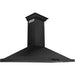 ZLINE 48 in. Convertible Vent Wall Mount Range Hood In Black Stainless Steel with Crown Molding BSKBNCRN-48