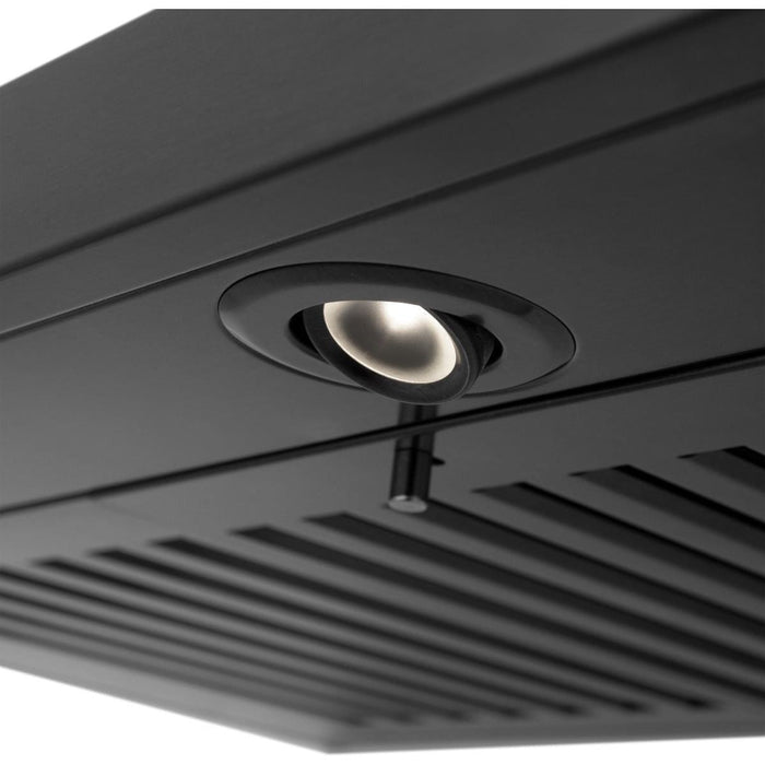 ZLINE 48 in. Convertible Vent Wall Mount Range Hood In Black Stainless Steel with Crown Molding BSKBNCRN-48