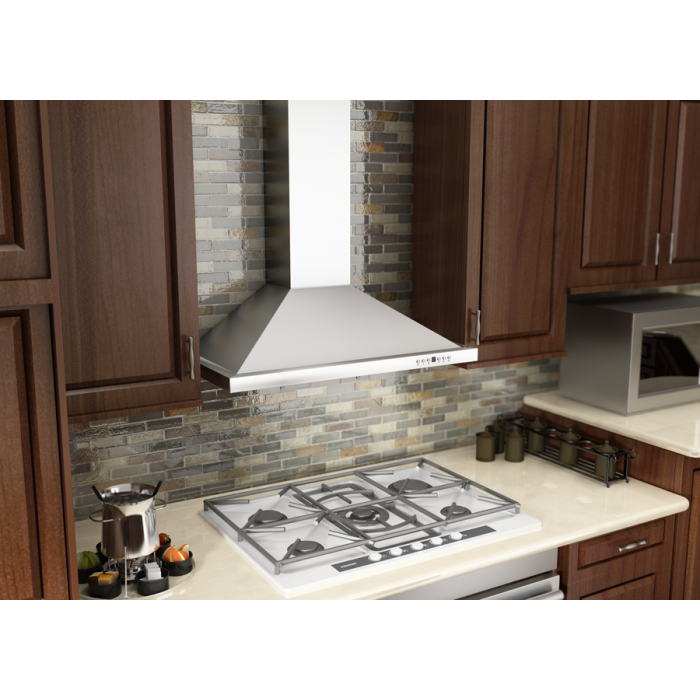 ZLINE 48 in. Convertible Vent Wall Mount Range Hood in Stainless Steel with Crown Molding, KBCRN-48