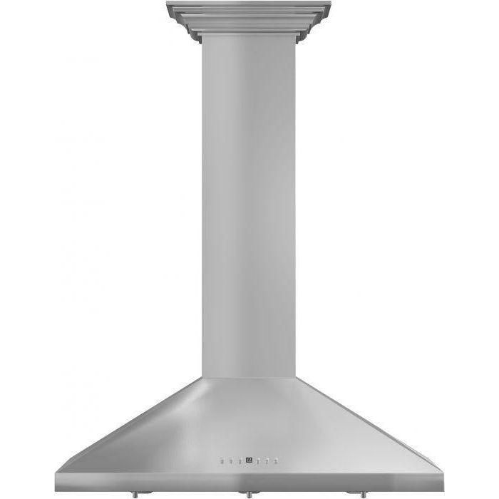 ZLINE 48 in. Convertible Vent Wall Mount Range Hood in Stainless Steel with Crown Molding, KL2CRN-48