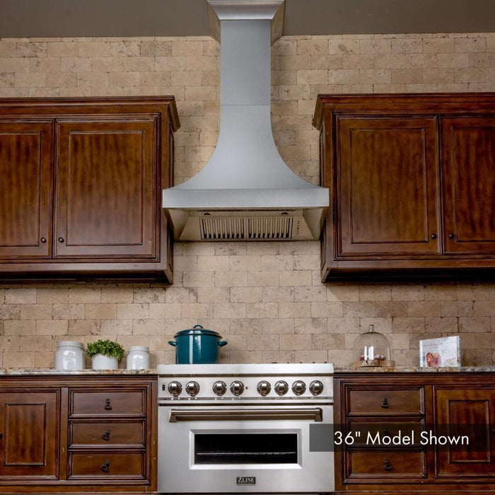 ZLINE 48 in. Designer Series DuraSnow Stainless Finish Indoor Wall Range Hood 8632S-48