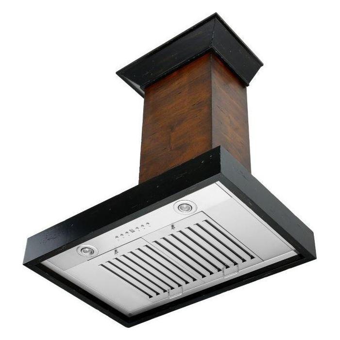 ZLINE 48 in. Designer Wooden Wall Mount Range Hood In Antigua and Walnut KBAR-48