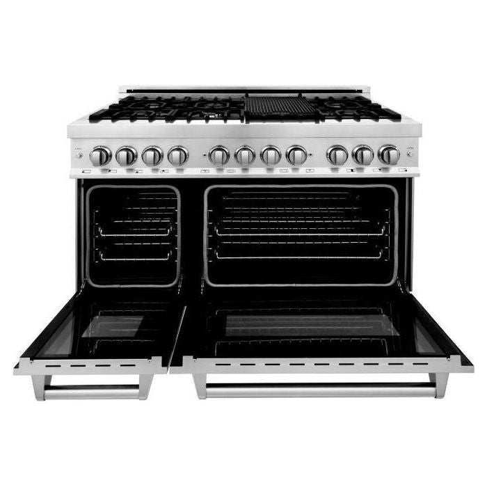 ZLINE 48 in. Dual Fuel Range and 48 in. Range Hood Appliance Package 2KP-RARH48