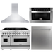 ZLINE 48 in. Dual Fuel Range, Range Hood, Microwave Drawer and Dishwasher Appliance Package