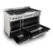 ZLINE 48 in. Dual Fuel Range with Black Matte Door and 48 in. Range Hood Appliance Package 2KP-RABLMRH48