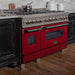 ZLINE 48 in. Dual Fuel Range with Red Gloss Door & 48 in. Range Hood Appliance Package 2KP-RASRGRH48