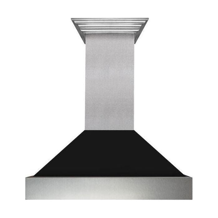 ZLINE 48 in. Ducted DuraSnow Stainless Steel Range Hood with Black Matte Shell 8654BLM-48