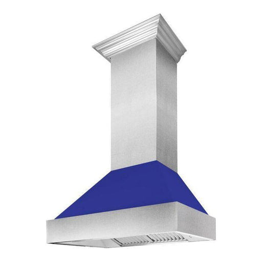 ZLINE 48 in. Ducted DuraSnow Stainless Steel Range Hood with Blue Matte Shell 8654BM-48