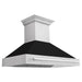 ZLINE 48 In. DuraSnow® Stainless Steel Range Hood with Black Matte Shell, 8654SNX-BLM48