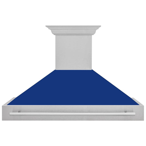 ZLINE 48 In. DuraSnow® Stainless Steel Range Hood with Blue Gloss Shell, 8654SNX-BG-48