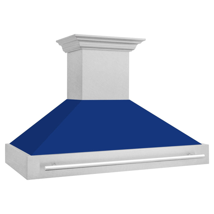 ZLINE 48 In. DuraSnow® Stainless Steel Range Hood with Blue Gloss Shell, 8654SNX-BG-48