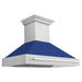 ZLINE 48 In. DuraSnow® Stainless Steel Range Hood with Blue Matte Shell, 8654SNX-BM-48