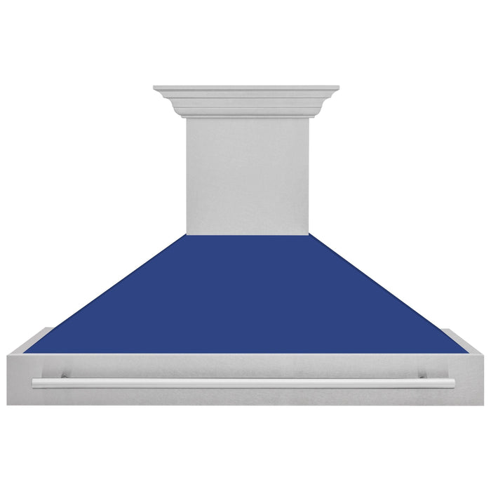 ZLINE 48 In. DuraSnow® Stainless Steel Range Hood with Blue Matte Shell, 8654SNX-BM-48