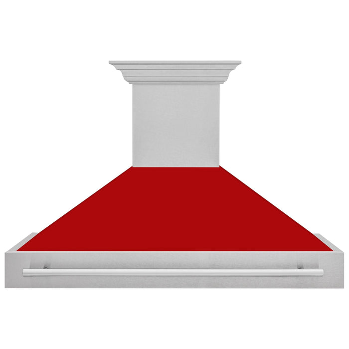 ZLINE 48 In. DuraSnow® Stainless Steel Range Hood with Red Matte Shell, 8654SNX-RM48