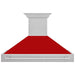 ZLINE 48 In. DuraSnow® Stainless Steel Range Hood with Red Matte Shell, 8654SNX-RM48