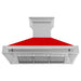 ZLINE 48 In. DuraSnow® Stainless Steel Range Hood with Red Matte Shell, 8654SNX-RM48