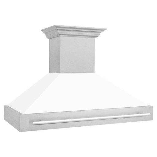 ZLINE 48 In. DuraSnow® Stainless Steel Range Hood with White Matte Shell, 8654SNX-WM-48