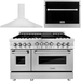 ZLINE 48 in. Gas Range, Range Hood and Microwave Oven Appliance Package 3KP-RGRH48-MO