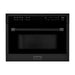 ZLINE 48 in. Gas Range, Range Hood and Microwave Oven in Black Appliance Package 3KP-RGBRH48-MO