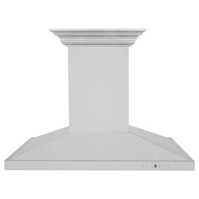 ZLINE 48 in. Island Mount Range Hood In Stainless Steel with Built-in CrownSound Bluetooth Speakers GL2iCRN-BT-48