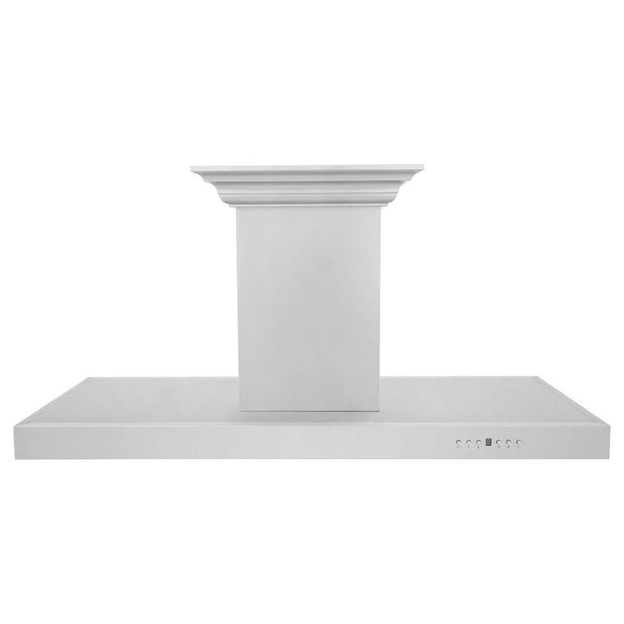 ZLINE 48 in. Island Mount Range Hood In Stainless Steel with Built-in CrownSound & Bluetooth Speakers KE2iCRN-BT-48