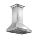 ZLINE 48 in. Professional Convertible Vent Wall Mount Range Hood in Stainless Steel with Crown Molding 597CRN-48