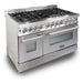 ZLINE 48 in. Professional Dual Fuel Range with Gas Burner and 6.0 cu.ft. Electric Oven In DuraSnow Finish RA-SN-48