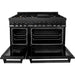 ZLINE 48 in. Professional Dual Fuel Range with Gas Burner and Electric Oven In Black Stainless with Brass Burners RAB-BR-48