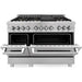 ZLINE 48 in. Professional Dual Fuel Range with Gas Burner and Electric Oven In DuraSnow Stainless Steel with Brass Burners RAS-SN-BR-48