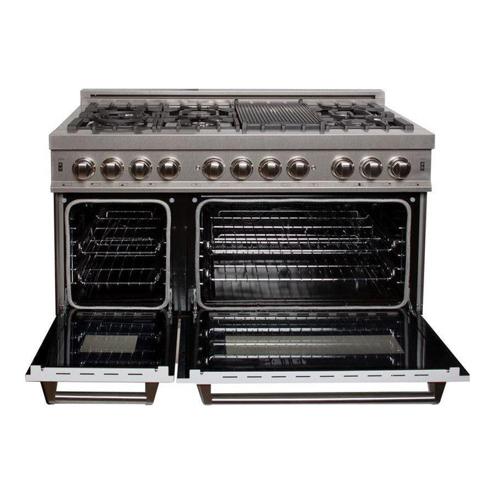 ZLINE 48 in. Professional Dual Fuel Range with Gas Burner and Electric Oven In DuraSnow Stainless Steel with White Matte Door RAS-WM-48