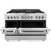 ZLINE 48 in. Professional Dual Fuel Range with Gas Burner and Electric Oven In Stainless Steel with Brass Burners RA-BR-48