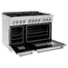 ZLINE 48 in. Professional Dual Fuel Range with Gas Burner and Electric Oven In Stainless Steel with Brass Burners RA-BR-48