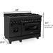 ZLINE 48 in. Professional Gas Burner/Gas Oven in Black Stainless with Brass Burners RGB-48