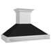 ZLINE 48 In. Stainless Steel Range Hood with Black Matte Shell and Stainless Steel Handle, 8654STX-BLM-48