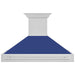 ZLINE 48 In. Stainless Steel Range Hood with Blue Matte Shell and Stainless Steel Handle, 8654STX-BM-48