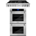 ZLINE 48 in. Stainless Steel Rangetop and 30 in. Double Wall Oven Kitchen Appliance Package 2KP-RTAWD48