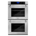 ZLINE 48 in. Stainless Steel Rangetop and 30 in. Double Wall Oven Kitchen Appliance Package 2KP-RTAWD48