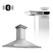 ZLINE 48 in. Stainless Steel Wall Range Hood with Built-in CrownSound Bluetooth Speakers KBCRN-BT-48