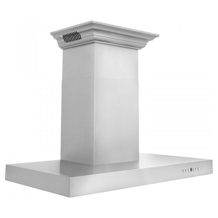 ZLINE 48 in. Stainless Steel Wall Range Hood with Built-in CrownSound Bluetooth Speakers KECRN-BT-48