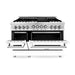 ZLINE 48 Inch 6.0 cu. ft. Gas Range in Stainless Steel and White Matte Door RG-WM-48