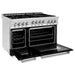 ZLINE 48 Inch 6.0 cu. ft. Range with Gas Stove and Gas Oven In Stainless Steel and Black Matte Door RG-BLM-48