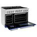 ZLINE 48 Inch 6.0 cu. ft. Range with Gas Stove and Gas Oven In Stainless Steel and Blue Gloss Door RG-BG-48