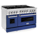 ZLINE 48 Inch 6.0 cu. ft. Range with Gas Stove and Gas Oven In Stainless Steel and Blue Matte Door RG-BM-48