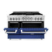 ZLINE 48 Inch 6.0 cu. ft. Range with Gas Stove and Gas Oven In Stainless Steel and Blue Matte Door RG-BM-48