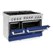 ZLINE 48 Inch 6.0 cu. ft. Range with Gas Stove and Gas Oven In Stainless Steel and Blue Matte Door RG-BM-48